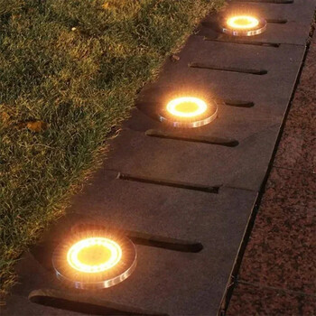 8/20 LED Solar Power Disk Light Outdoor Garden Solar Underground Light Deck Light Spotlight Buried Solar Led Lamp Decor Garden