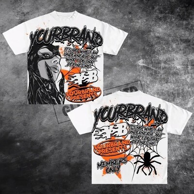 Oversized Summer hip-hop print retro y2k top paari t-särk meeste ja naiste Harajuku gooti mustriga puhas puuvillane lühikeste varrukatega