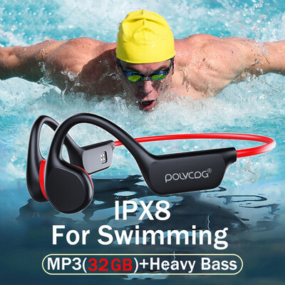 Ακουστικά POLVCDG Bone Conduction Headset IPX8 32GB Bluetooth 5.3 Wireless Swimming Headset with Microphone Waterproof Exercise Fitness