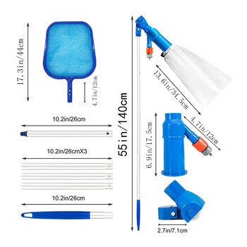 Комплект за почистване на басейн Чисто дъно Мрежа за филтър за басейн Комплект прахосмукачка за басейн Почистващ скимер Продукти Инструмент