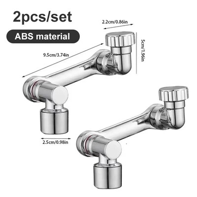 2 τεμ. Faucet Extender, ABS Robotic Arm, Single Mode, 1080° Περιστρεφόμενη προέκταση βρύσης γενικής χρήσης, περιστρεφόμενη βρύση για νεροχύτη μπάνιου
