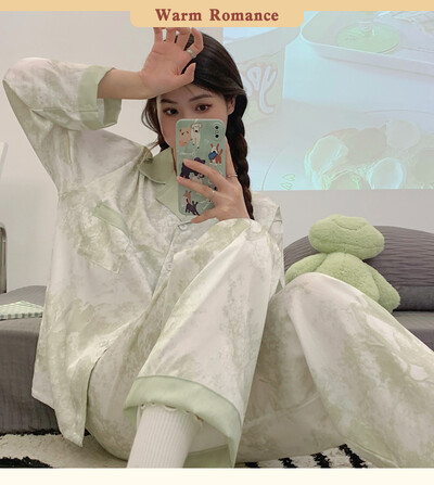 2023. aasta sügis, uus jääsiidist naiste pidžaama-revääridega kardiganide komplektid naistele, 2-osaline komplekt, moeprintimiskomplekt, riided naistele