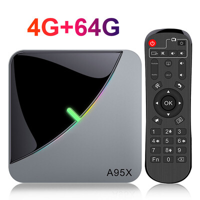Smart TV BOX A95X F3 Air 4K 2.4G/5G Dual Wifi RGB Light Amlogic S905X3 4GB 32GB 64GB Android 9 Set Top TV Box