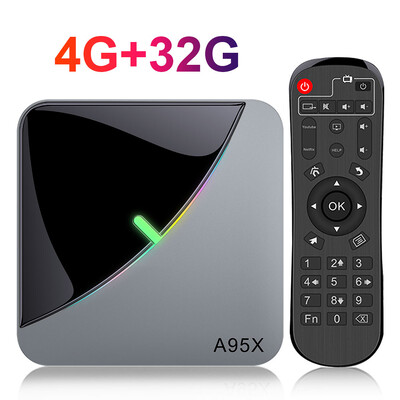 Smart TV BOX A95X F3 Air 4K 2.4G/5G Dual Wifi RGB Light Amlogic S905X3 4GB 32GB 64GB Android 9 Set Top TV Box