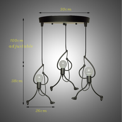 Κρεμαστά φωτιστικά Nordic Little Iron Man Κρεμαστό φωτιστικό Ρετρό Φωτισμός σοφίτας για Παιδικό Δωμάτιο Κουζίνα Εστιατόριο Καφέ Μπαρ Αρχική