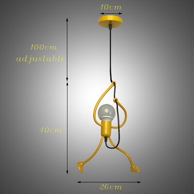 Κρεμαστά φωτιστικά Nordic Little Iron Man Κρεμαστό φωτιστικό Ρετρό Φωτισμός σοφίτας για Παιδικό Δωμάτιο Κουζίνα Εστιατόριο Καφέ Μπαρ Αρχική