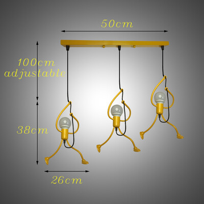 Κρεμαστά φωτιστικά Nordic Little Iron Man Κρεμαστό φωτιστικό Ρετρό Φωτισμός σοφίτας για Παιδικό Δωμάτιο Κουζίνα Εστιατόριο Καφέ Μπαρ Αρχική