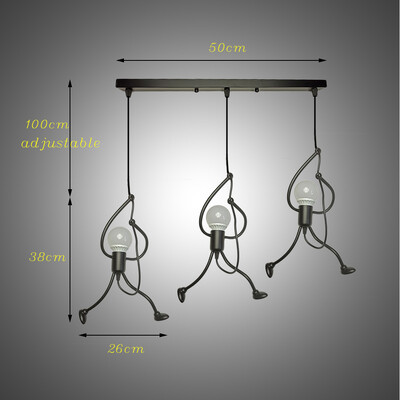 Κρεμαστά φωτιστικά Nordic Little Iron Man Κρεμαστό φωτιστικό Ρετρό Φωτισμός σοφίτας για Παιδικό Δωμάτιο Κουζίνα Εστιατόριο Καφέ Μπαρ Αρχική
