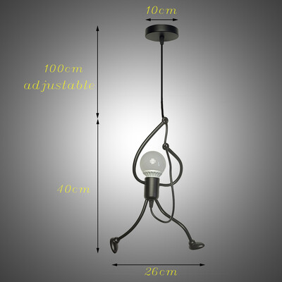 Κρεμαστά φωτιστικά Nordic Little Iron Man Κρεμαστό φωτιστικό Ρετρό Φωτισμός σοφίτας για Παιδικό Δωμάτιο Κουζίνα Εστιατόριο Καφέ Μπαρ Αρχική