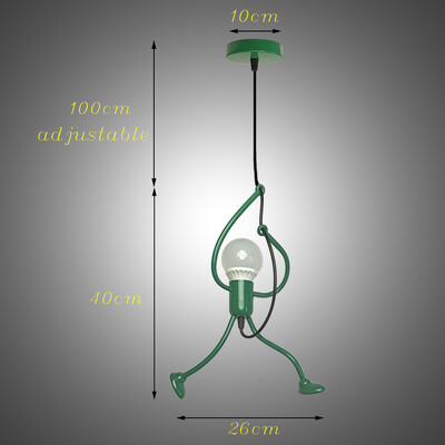 Κρεμαστά φωτιστικά Nordic Little Iron Man Κρεμαστό φωτιστικό Ρετρό Φωτισμός σοφίτας για Παιδικό Δωμάτιο Κουζίνα Εστιατόριο Καφέ Μπαρ Αρχική