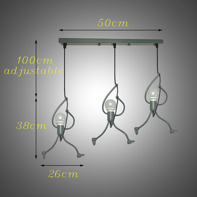 Κρεμαστά φωτιστικά Nordic Little Iron Man Κρεμαστό φωτιστικό Ρετρό Φωτισμός σοφίτας για Παιδικό Δωμάτιο Κουζίνα Εστιατόριο Καφέ Μπαρ Αρχική