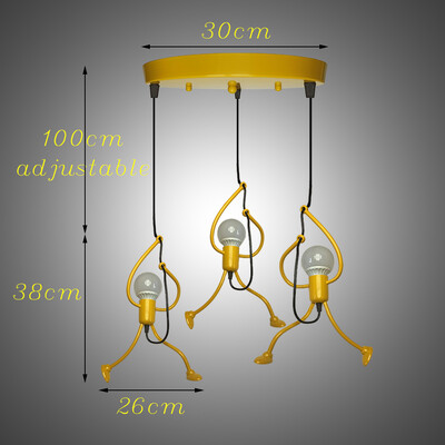 Κρεμαστά φωτιστικά Nordic Little Iron Man Κρεμαστό φωτιστικό Ρετρό Φωτισμός σοφίτας για Παιδικό Δωμάτιο Κουζίνα Εστιατόριο Καφέ Μπαρ Αρχική