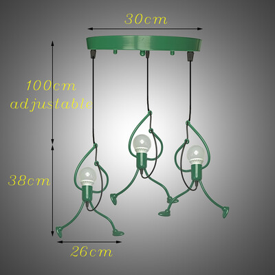 Κρεμαστά φωτιστικά Nordic Little Iron Man Κρεμαστό φωτιστικό Ρετρό Φωτισμός σοφίτας για Παιδικό Δωμάτιο Κουζίνα Εστιατόριο Καφέ Μπαρ Αρχική