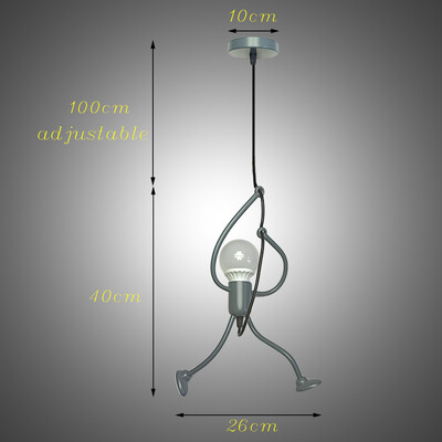 Κρεμαστά φωτιστικά Nordic Little Iron Man Κρεμαστό φωτιστικό Ρετρό Φωτισμός σοφίτας για Παιδικό Δωμάτιο Κουζίνα Εστιατόριο Καφέ Μπαρ Αρχική