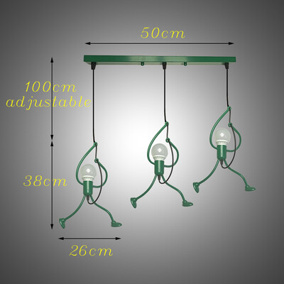 Κρεμαστά φωτιστικά Nordic Little Iron Man Κρεμαστό φωτιστικό Ρετρό Φωτισμός σοφίτας για Παιδικό Δωμάτιο Κουζίνα Εστιατόριο Καφέ Μπαρ Αρχική