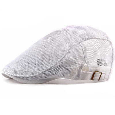 HT2215 Beretka Proljeće Ljeto Muškarci Ženska kapa Podesiva ravna kapa Prozračna mrežasta kapa za muškarce Žene Čvrsta obična kapa beretka