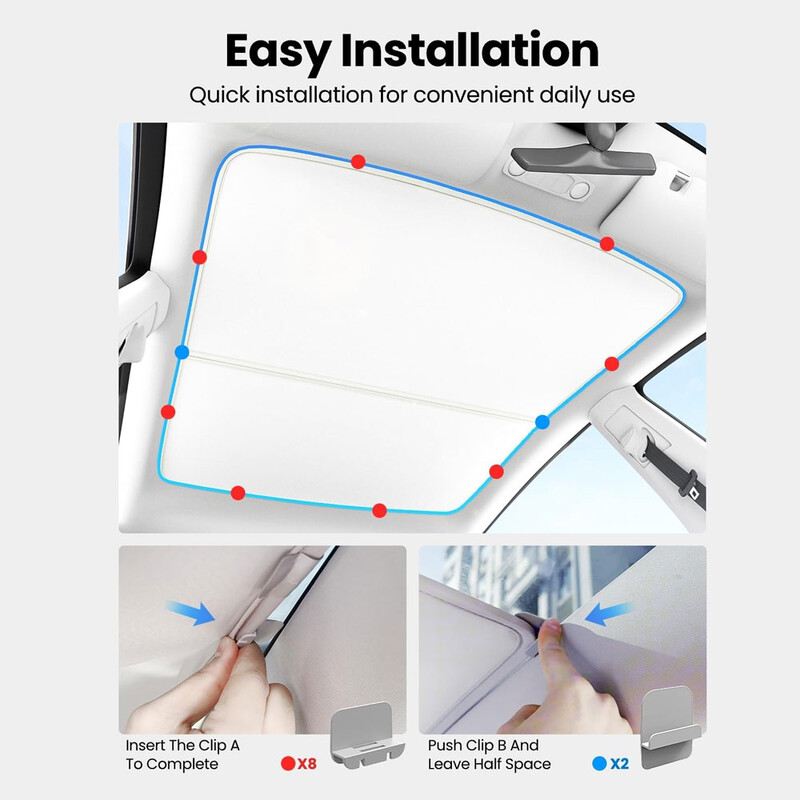 Parasolar Trapă pentru Tesla Model 3 Highland Model Y 2017-2024 Upgrade Cataramă din pânză de gheață Parasolare Acoperiș din sticlă Luminar față spate