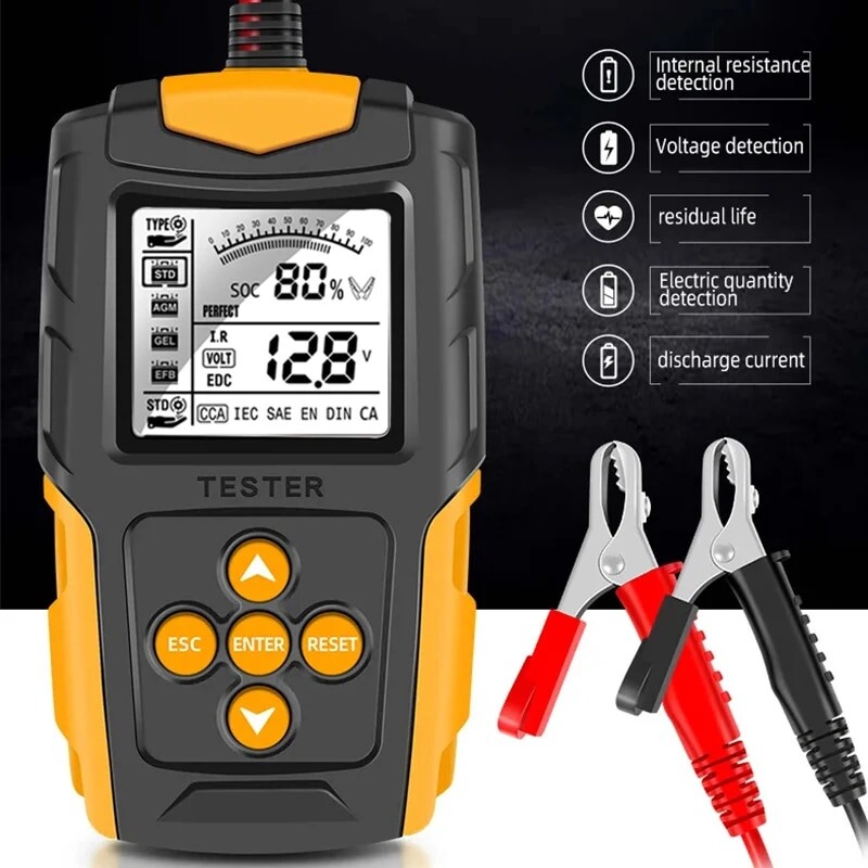 12V 24V autoaku tester LCD digitaalne sõiduki väntav laadimisskanner diagnostiline aku mõõtmise analüsaator