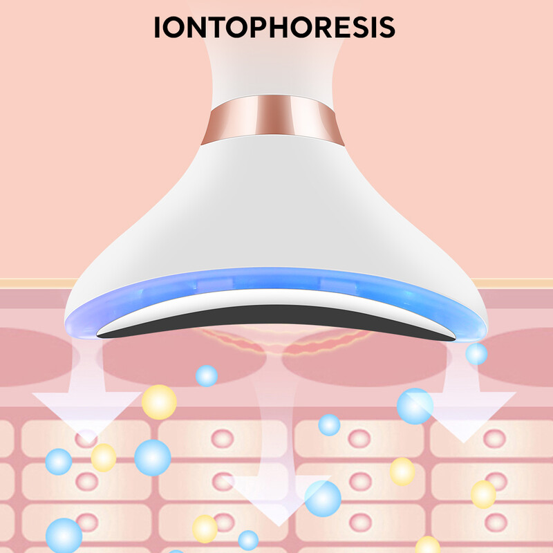 Dispozitiv de ridicare a feței gâtului, strângere a pielii în 3 culori, antirid, EMS, masaj cu microcurent, compresă caldă, instrument de frumusețe pentru îngrijirea pielii
