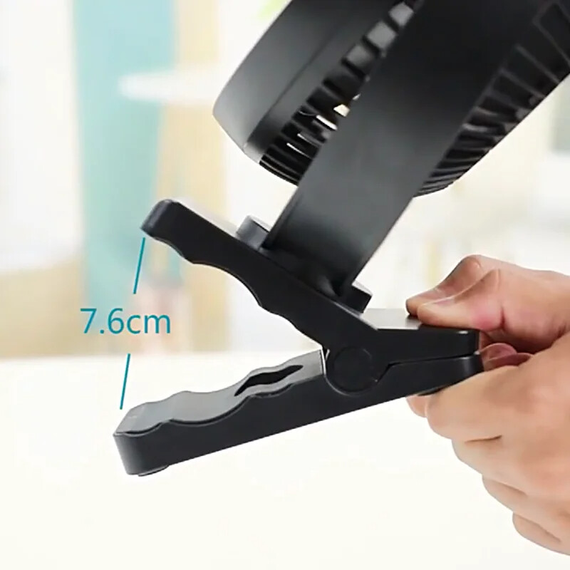 USB-laadimine Kodu toalaud Juhtmeta elektriventilaator 10000mAh Välisreisi aku Kaasaskantav Klambriga laeventilaator 4 Reguleeritav kiirus