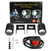 Motocikla mini braukšanas gaisma Dual Colo priekšējo lukturu papildu prožektoru lampai R ATV motorollera Moto miglas lukturu piederumi 12V