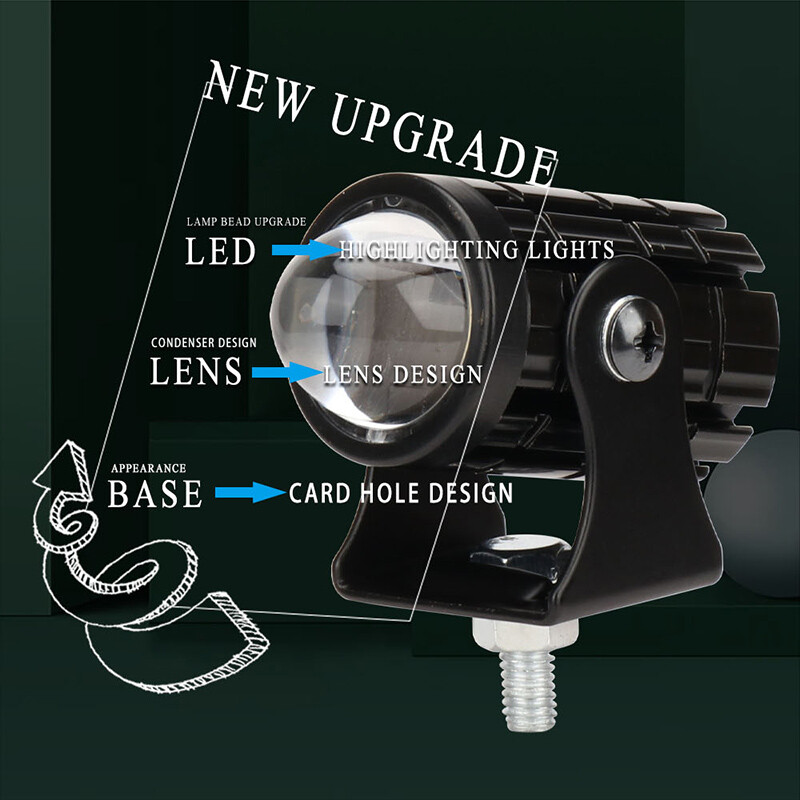 Motociklo mini vairavimo žibintas dvispalvis priekinių žibintų papildomas prožektorių žibintas R ATV motoroleris Moto rūko žibintų priedai 12V