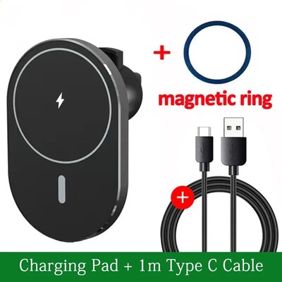 30 W greitas belaidis magnetinis automobilinis įkroviklis, skirtas iPhone 15 14 13 12 Pro Max Mini Air Vent telefono laikiklis, montuojamas Macsafe įkrovimo stotelėje