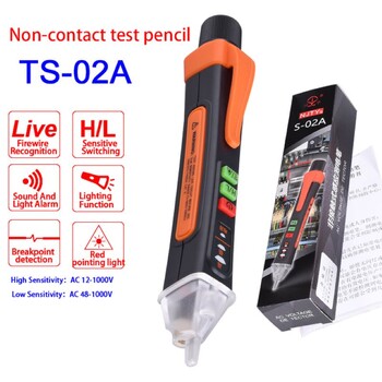 Безконтактен тестер за напрежение 12-1000V AC Voltage Checker Pen Оранжев интелигентен инструмент за инспекция на верига Писалка за измерване на електричество