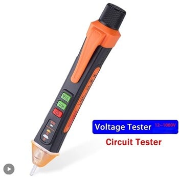 Безконтактен тестер за напрежение 12-1000V AC Voltage Checker Pen Оранжев интелигентен инструмент за инспекция на верига Писалка за измерване на електричество