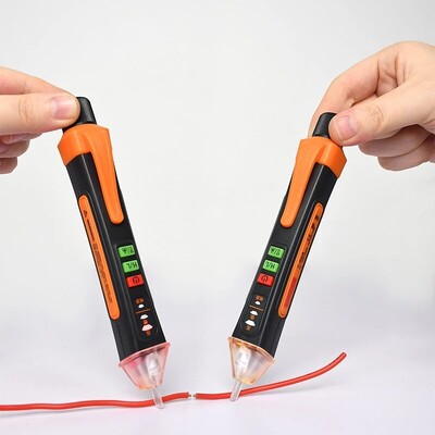 Στυλό ελεγκτή τάσης χωρίς επαφή 12-1000 V AC Πένας ελέγχου τάσης Πορτοκαλί εργαλείο επιθεώρησης έξυπνου κυκλώματος Στυλό μέτρησης ηλεκτρικής ενέργειας