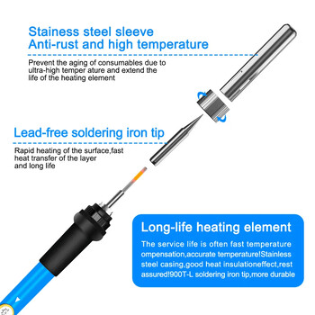60W регулируема температура за заваряване на станция за преработка на спойка Накрайници за нагревателна писалка Електрически поялник за ремонт от BeBosLook