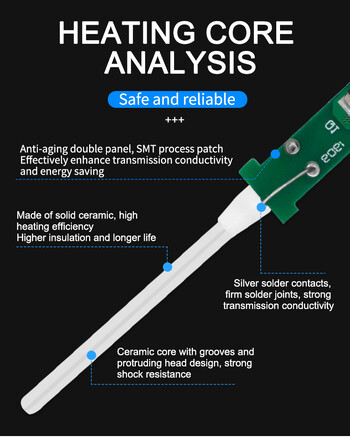 60W регулируема температура за заваряване на станция за преработка на спойка Накрайници за нагревателна писалка Електрически поялник за ремонт от BeBosLook