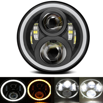 Universāls 7 collu Led automašīnas motocikla priekšējais lukturis DRL H4 priekšējais lukturis Harley BMW Yamha Honda 7" priekšējam lukturim
