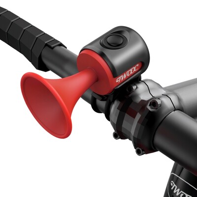 TWOOC Claxon electronic pentru biciclete Sunet de avertizare tare Baterie CR2032 120dB IPX4 Impermeabil potrivit pentru bicicleta de drum si de munte