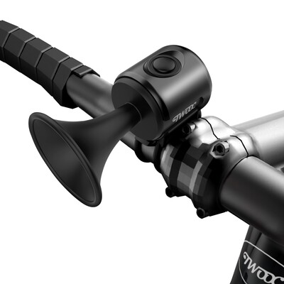 TWOOC Claxon electronic pentru biciclete Sunet de avertizare tare Baterie CR2032 120dB IPX4 Impermeabil potrivit pentru bicicleta de drum si de munte