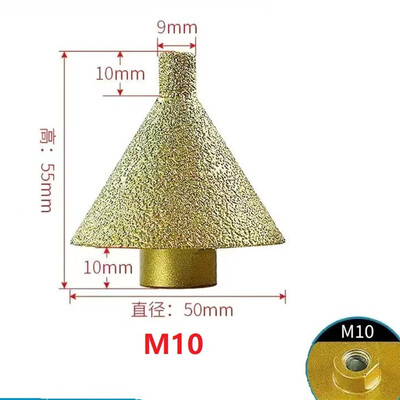 M10 sriegis deimantinis nuožulnus nuožulnus antgalis skylių grąžtas, kūgis raižyti poliruojantis šlifavimo diskas porcelianinėms plytelėms marmuras M14