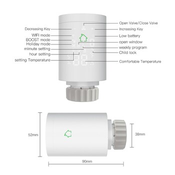 Tuya Zigbee Έξυπνη βαλβίδα καλοριφέρ Προγραμματιζόμενος θερμοστατικός ελεγκτής θερμοκρασίας οικιακού καλοριφέρ Alexa Google Home Voice Control