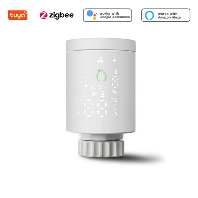 Tuya Zigbee Έξυπνη βαλβίδα καλοριφέρ Προγραμματιζόμενος θερμοστατικός ελεγκτής θερμοκρασίας οικιακού καλοριφέρ Alexa Google Home Voice Control