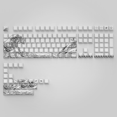 136 klahvi Puidu tera läige läbi klahvikorkide Värvi alumine külg Trüki PBT klahvikatted Cherry profiil Cherry Gateron MX Switchi klaviatuurile