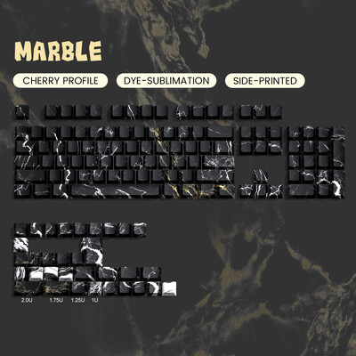 136 klahvi Puidu tera läige läbi klahvikorkide Värvi alumine külg Trüki PBT klahvikatted Cherry profiil Cherry Gateron MX Switchi klaviatuurile