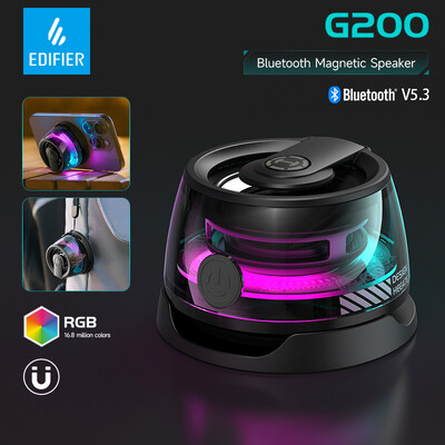 Edifier Magnētiskais pārnēsājamais Bluetooth skaļrunis HECATE G200 Mini Sound Box Bluetooth 5.3 RGB apgaismojuma tālruņa turētājs True Wireless