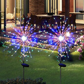 LED Solar Power Φώτα πυροτεχνίας Διακόσμηση κήπου Fairy Lights Αδιάβροχο φωτιστικό γκαζόν εξωτερικού χώρου πικραλίδα για διακόσμηση κήπου βεράντας
