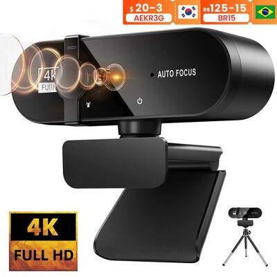 Cameră web 4K 1080P Mini cameră 2K Cameră web Full HD cu microfon Cameră web USB 30fps pentru focalizare automată PC Laptop Cameră de filmare video