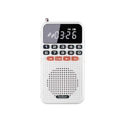 Mini portatīvais FM radio divu antenu kabatas radio uztvērējs Bluetooth 5.0 skaļrunis TF kartes mūzikas atskaņotājs ar LED lukturīti