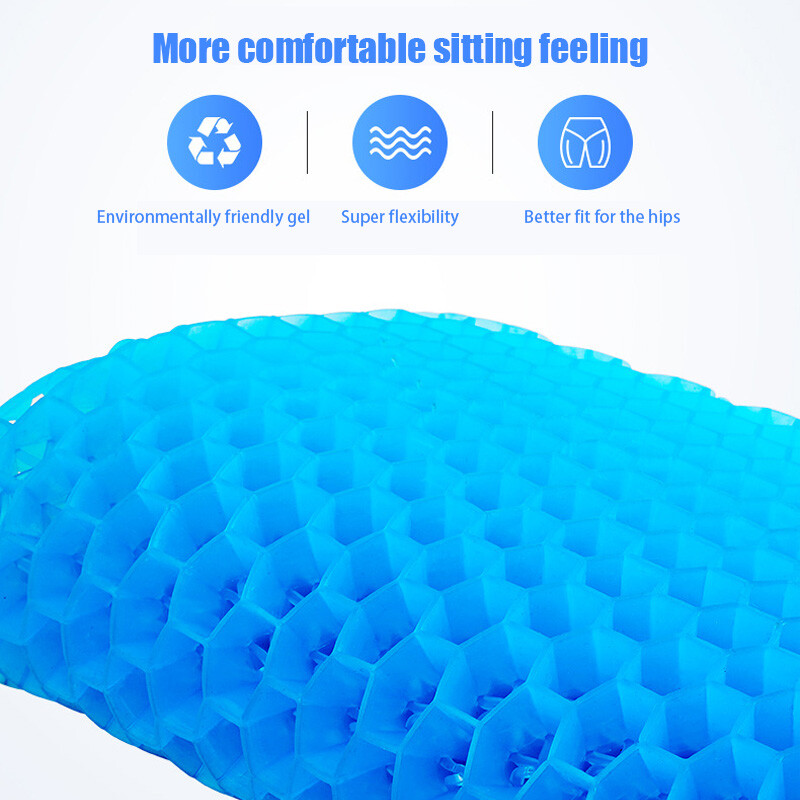 Pernă de scaun cu gel de vară, respirabilă, design de tip fagure, pentru ameliorarea presiunii, dureri de coczeu - acasă, birou, scaun cu rotile, scaun cu rotile, mașini