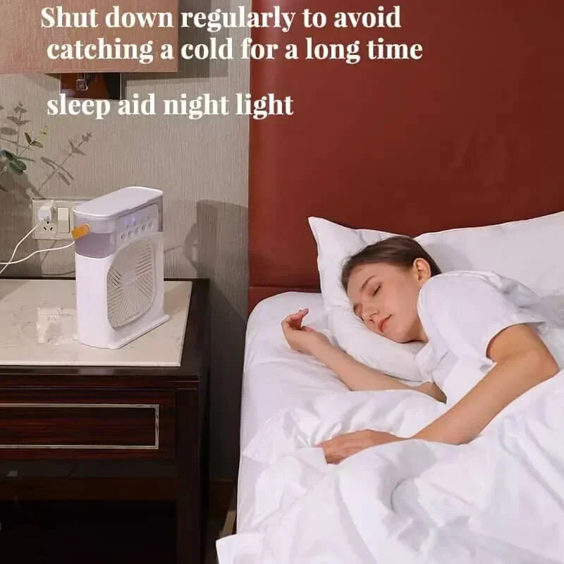 Ventilator portabil 3 în 1 Aer condiționat pentru uz casnic Răcitor de aer mic Lumini de noapte cu LED Umidificator Reglarea aerului Ventilatoare de acasă Dropshipping