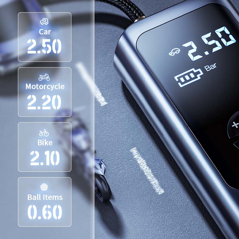 SEAMETAL 8000mAh juhtmevaba kaasaskantav auto õhukompressor 12V 150PSI elektriline rehvipumba pump autode mootorratta pallide jaoks