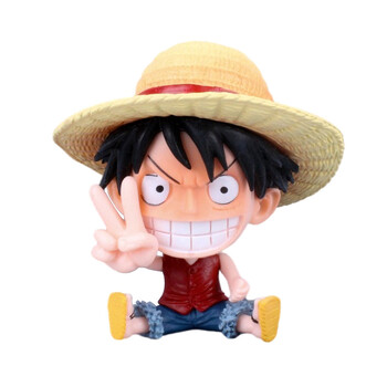 8-10cm аниме фигурка One Piece Monkey D Luffy Roronoa Zoro Kawaii Toys Q-Version Figural Nendoroid Car Decoration PVC Model Gift