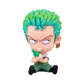 8-10 cm Anime Figure One Piece Monkey D Luffy Roronoa Zoro Kawaii Toys Q-Version Figural Nendoroid Διακόσμηση αυτοκινήτου PVC Μοντέλο Δώρο