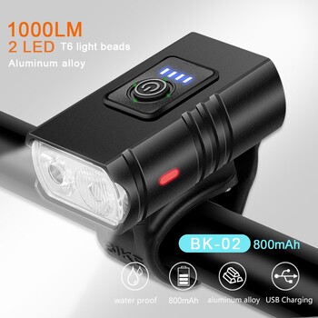 BK02 Велосипедна светлина USB акумулаторна T6 LED велосипедна лампа 6 режима MTB фенерче Велосипеден фар за колоездене Велосипедна предна лампа